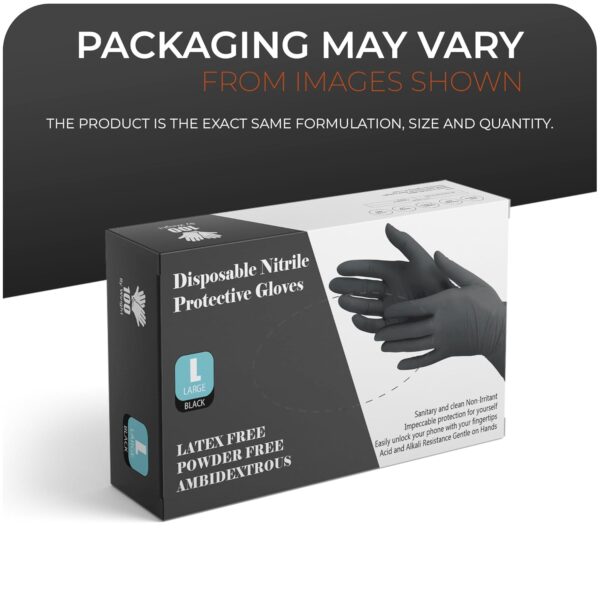 Black Nitrile Disposable Gloves - Image 2