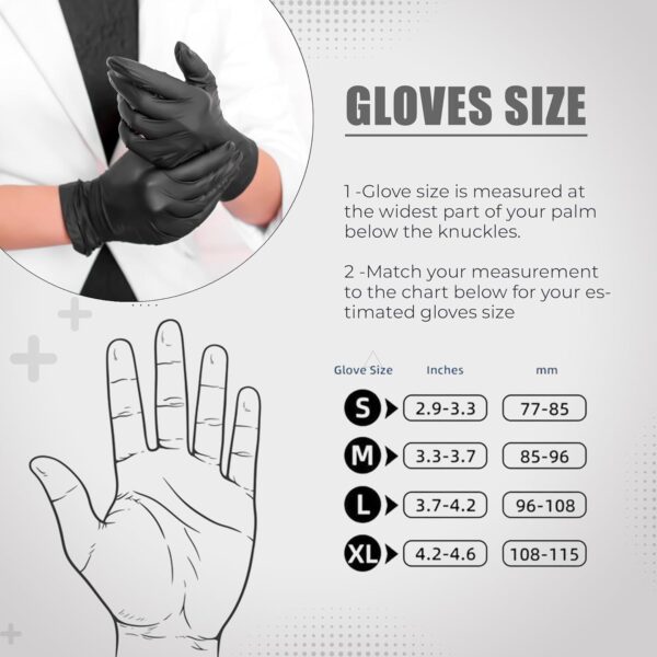 Black Nitrile Disposable Gloves - Image 3