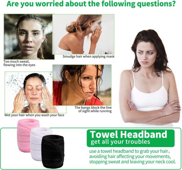 3 Pieces Towel Headband - Image 3
